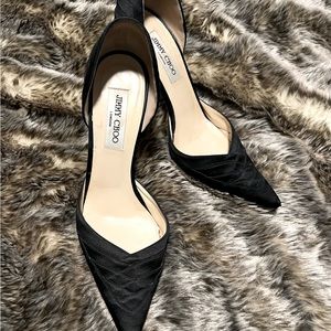 Jimmy Choo Black D’orsay elegant pumps 9.5 pointed toe